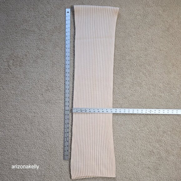 Eileen Fisher Ribbed Merino Ivory Thick Scarf TINY FLAW wool soft - Picture 6 of 16